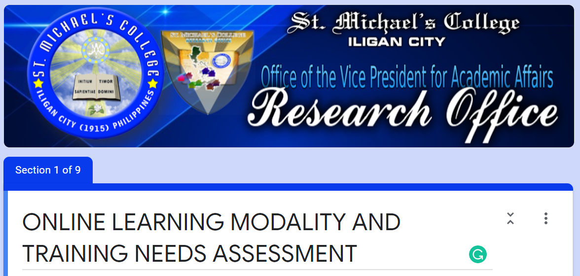 Read more about the article Online Learning Modality and Training Needs Assessment
